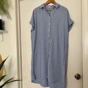 Midi striped shirt dress